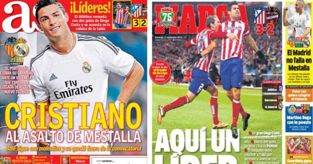 Marca and As front pages 22-12-13