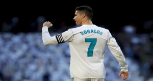 MADRID, SPAIN - FEBRUARY 24: Cristiano Ronaldo of Real Madrid CF celebrates scoring their second goal during the La Liga match between Real Madrid CF and Deportivo Alaves at Estadio Santiago Bernabeu on February 24, 2018 in Madrid, Spain. (Photo by Gonzalo Arroyo Moreno/Getty Images)