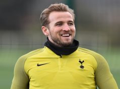Tottenham Hotspur's English striker Harry Kane and teammates take part in a training session at Tottenham Hotspur's Enfield Training Centre, north-east of London, on March 6, 2018 on the eve of their UEFA Champions League round of sixteen second leg football match against Juventus. / AFP PHOTO / GLYN KIRK (Photo credit should read GLYN KIRK/AFP/Getty Images)